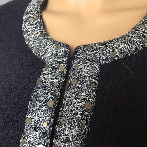 Croft & Barrow 100% Wool Cardigan – NWT, Metallic Ring Stitching - Picture 2 of 6